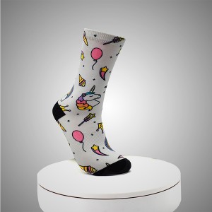 Pusula Desenli Dijital Baskılı Çorap