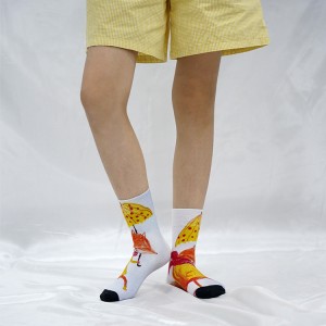 2021 hot selling cheap custom socks logo sublimation blank white socks for DIY Personalized