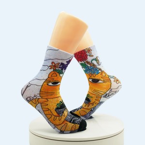 High Quality Tie Dye Custom Print Colorful Print Cotton Socks