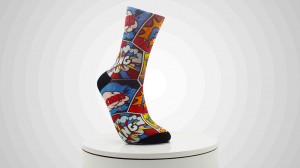 Calcetines personalizados OEM de moda Calcetines impresos en color para hombres