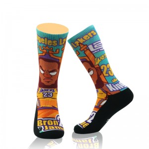 Custom Professional Super Star Number Basketball Thick Sport Socks